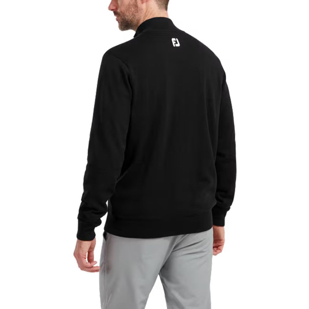 FootJoy Wool Blend Half Zip Lined Golf Sweater Black 90207