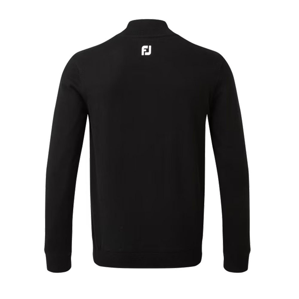 FootJoy Wool Blend Half Zip Lined Golf Sweater Black 90207