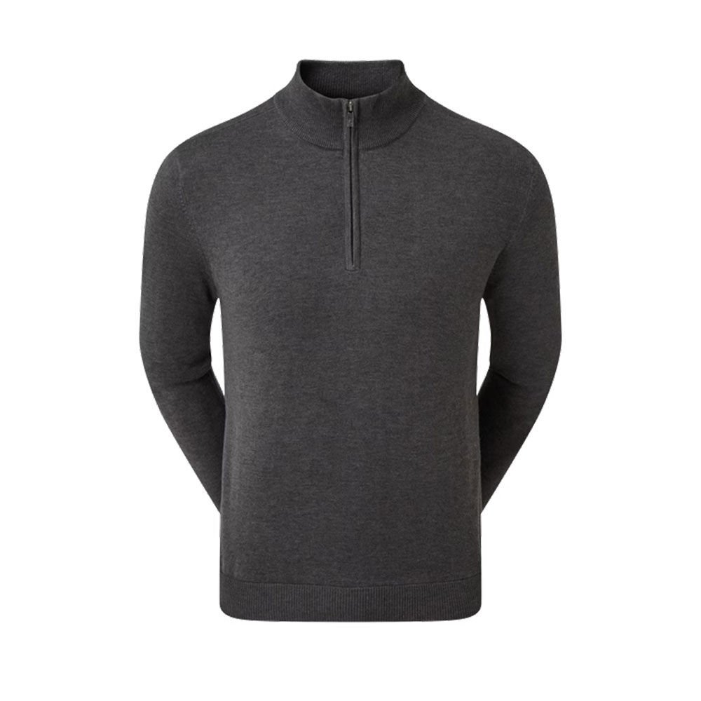 FootJoy Wool Blend Half Zip Lined Golf Sweater Charcoal 90212