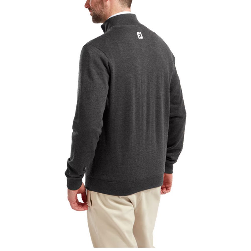 FootJoy Wool Blend Half Zip Lined Golf Sweater Charcoal 90212