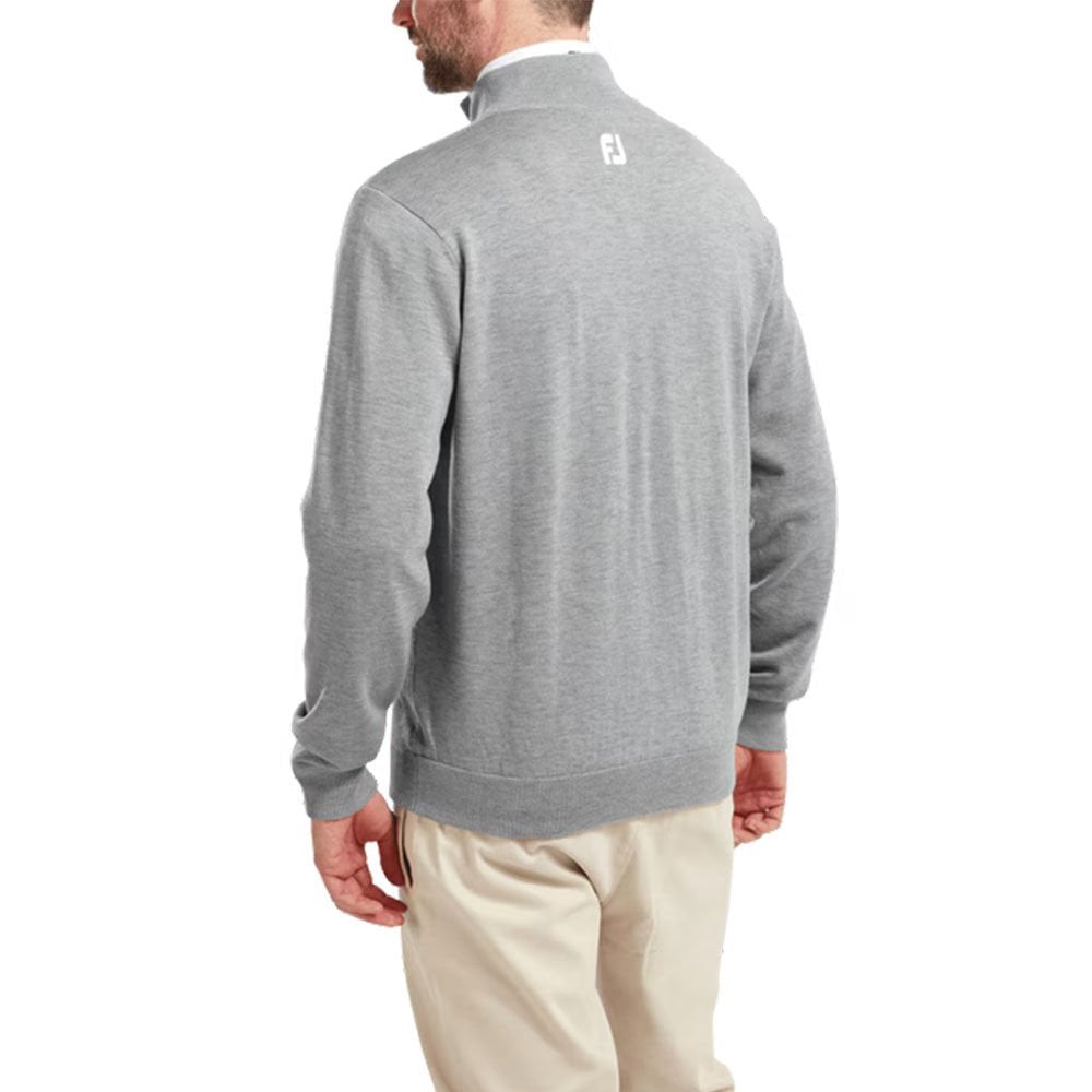 FootJoy Wool Blend Half Zip Lined Golf Sweater Heather Gray 90211