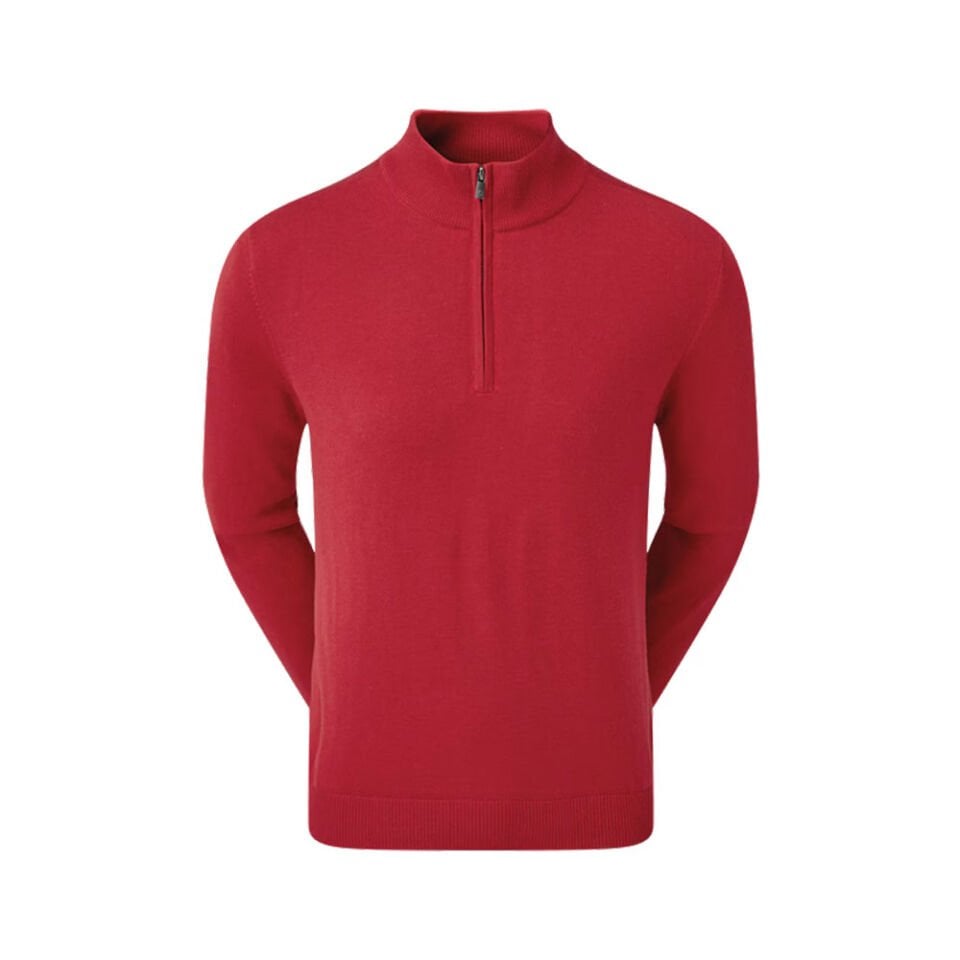 FootJoy Wool Blend Half Zip Lined Golf Sweater Red 90213