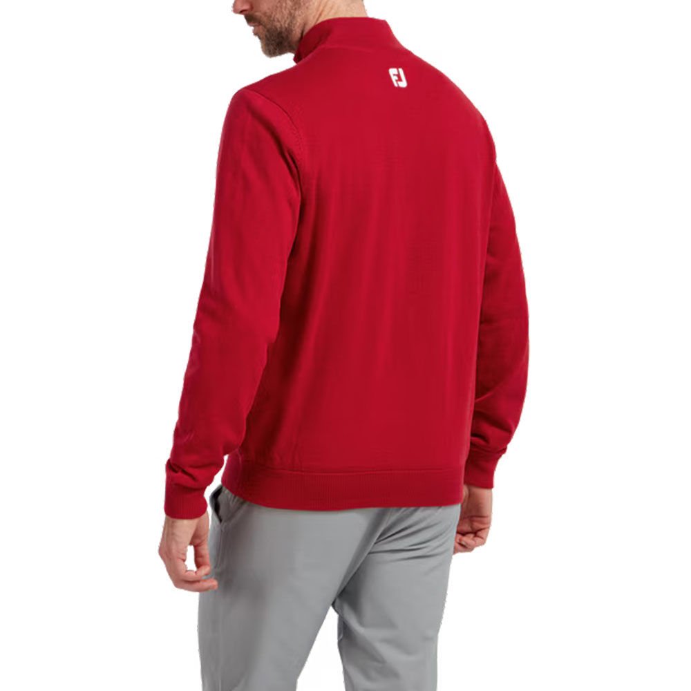 FootJoy Wool Blend Half Zip Lined Golf Sweater Red 90213