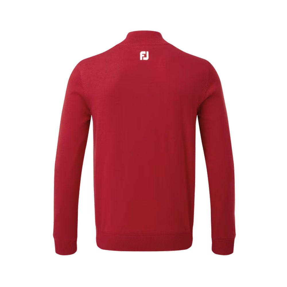 FootJoy Wool Blend Half Zip Lined Golf Sweater Red 90213