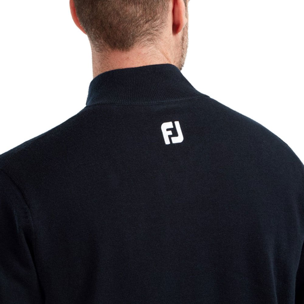 FootJoy Yün Karışımı Yarım Fermuarlı Astarlı Golf Kazağı Lacivert 90210