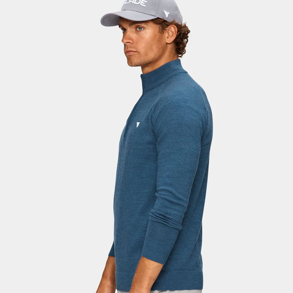 Macade Golf Merino Wool Half Zip Sweater Spruce Blue KN20210704S