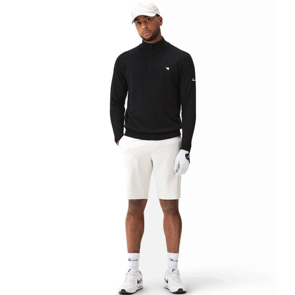 Macade Golf Merino Wool Half Zip Golf Sweater Black KN20210605S
