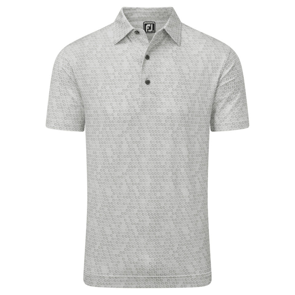 FootJoy Dijital Kamuflaj Baskılı Lisle Golf Polo T-Shirt Açık Gri 88438
