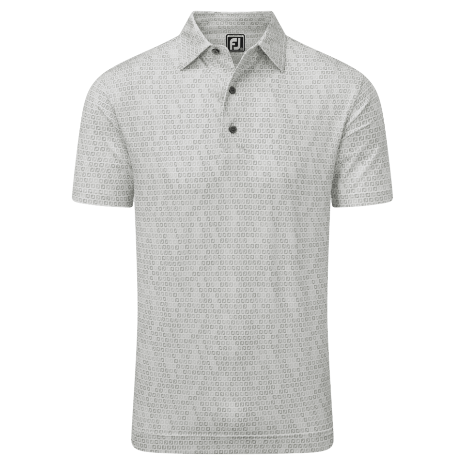 FootJoy Dijital Kamuflaj Baskılı Lisle Golf Polo T-Shirt Açık Gri 88438