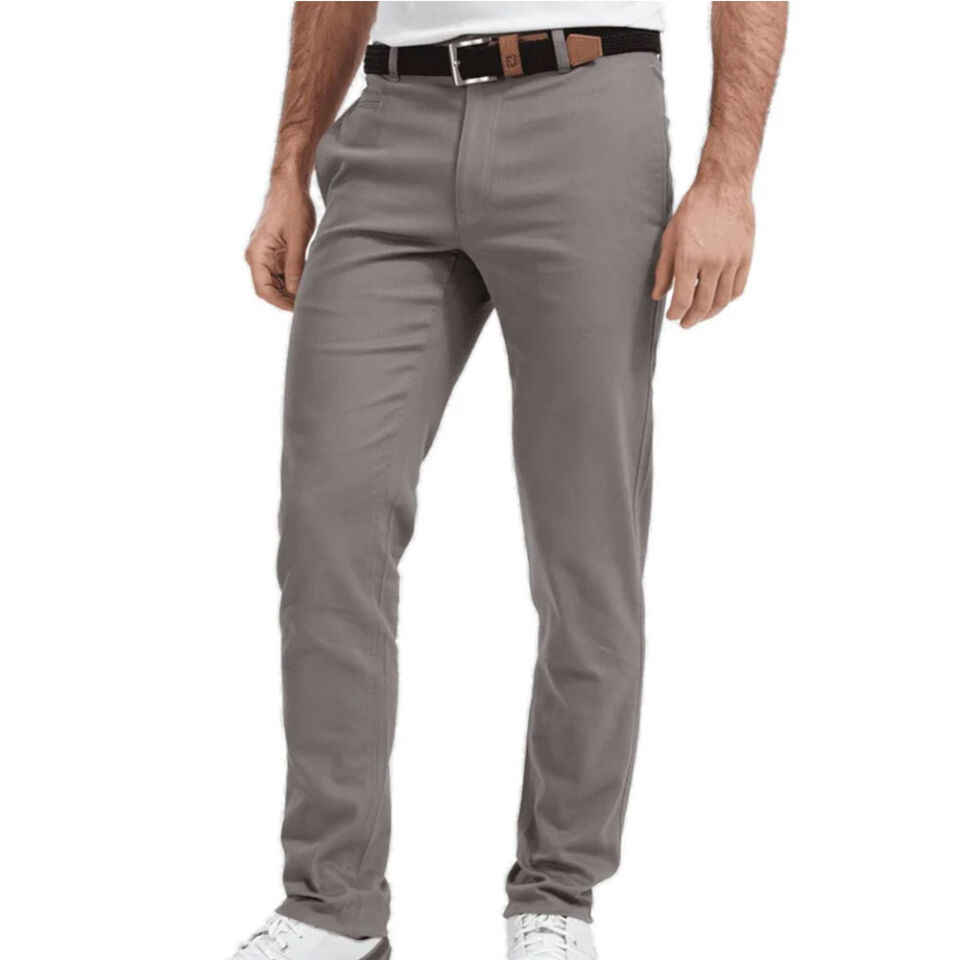 FootJoy Dar Kesim Chino Performans Golf Pantolonu Mid Gri 90388