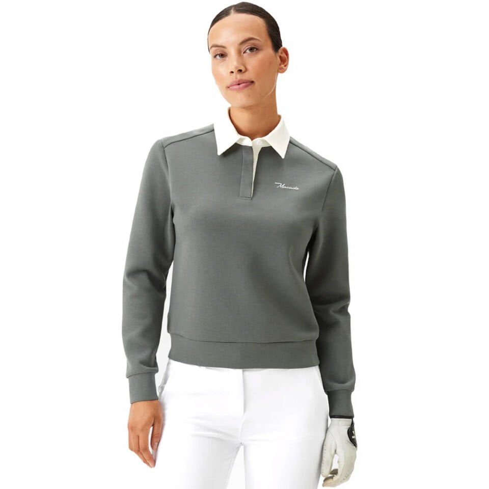 Macade Golf Rae Teal Gray Polo Sweatshirt WSW2546026