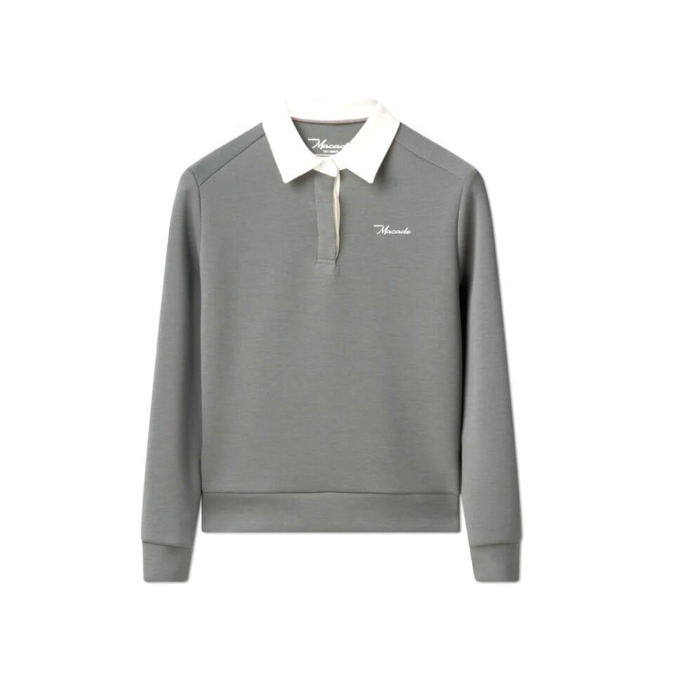 Macade Golf Rae Teal Gray Polo Sweatshirt WSW2546026