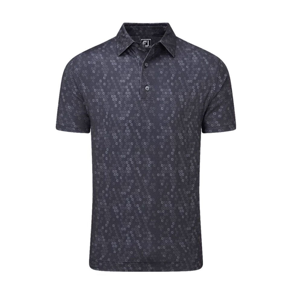 FootJoy Dijital Kamuflaj Baskılı Lisle Golf Polo T-Shirt Koyu Gri 88436