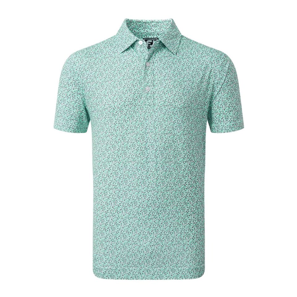 FootJoy Confetti Print Pique Men's Polo T-Shirt Green 80090