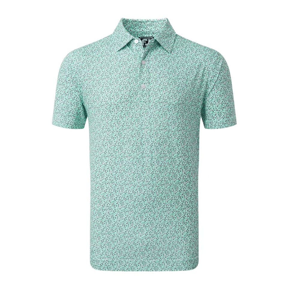 FootJoy Confetti Print Pique Men's Polo T-Shirt Green 80090