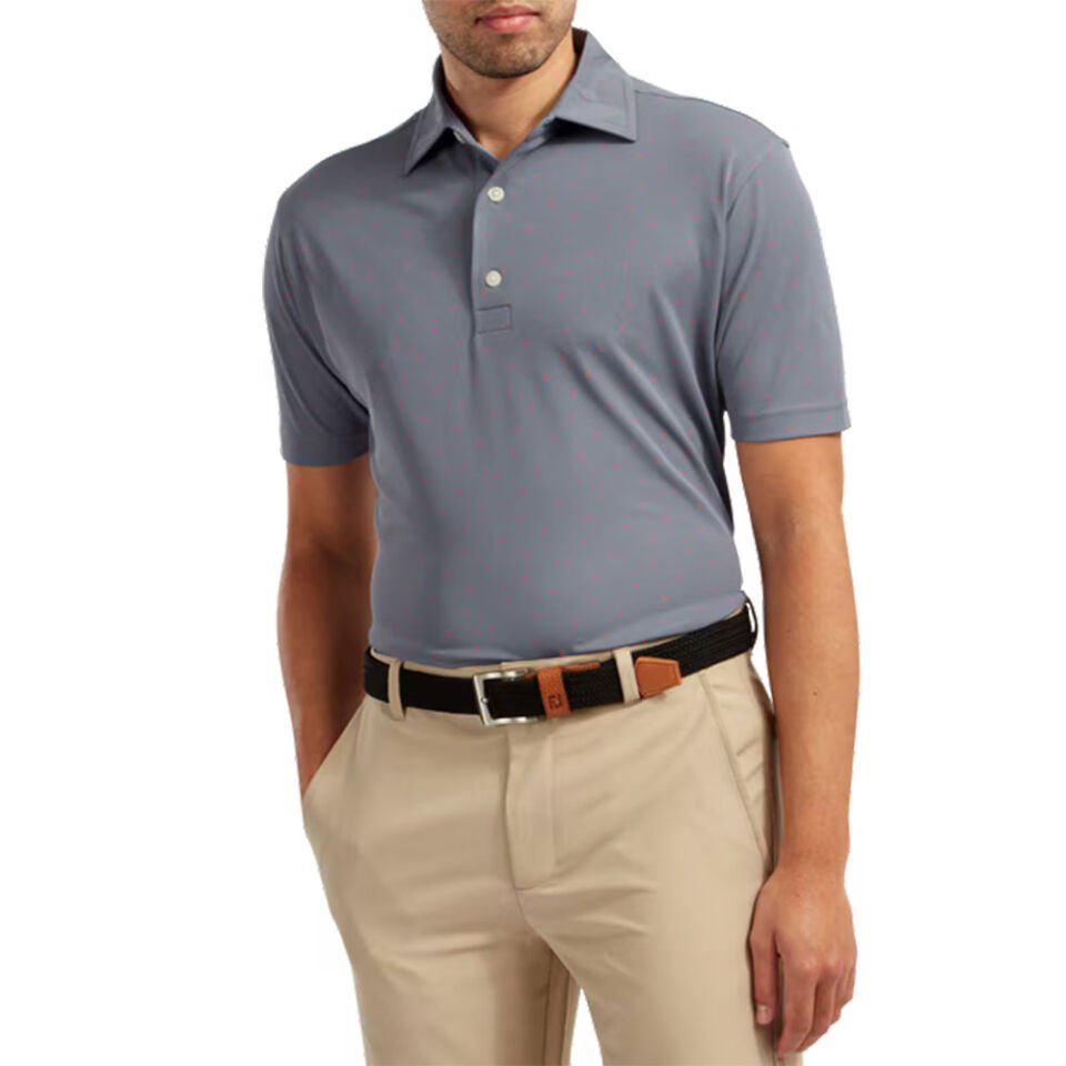 FootJoy Stretch Pique Polo Yaka Golf T-Shirt Cobalt 90358 S Small
