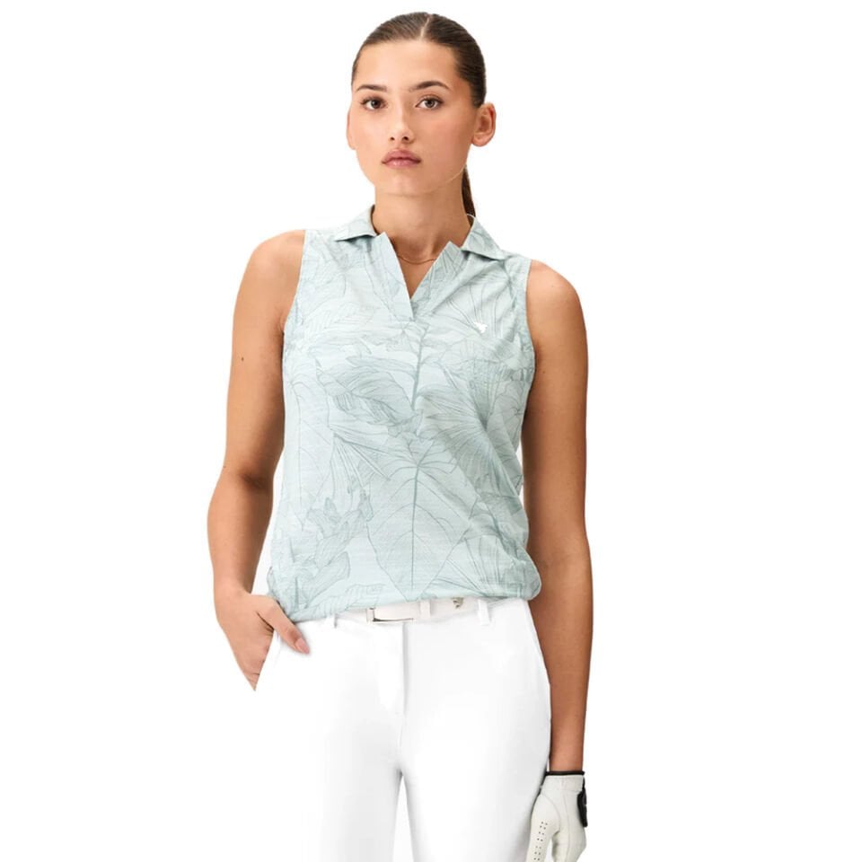 Macade Golf Paige Green Palm Kolsuz T-Shirt WTO2635606