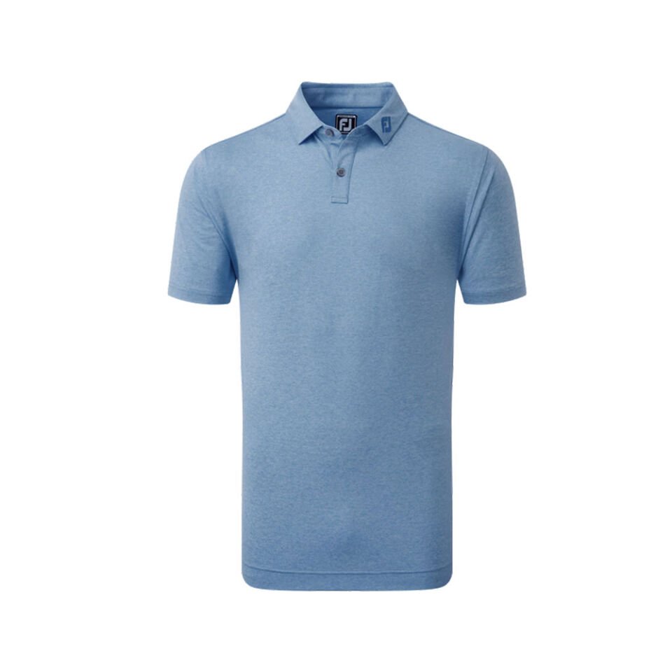 FootJoy Heather Self Polo Neck Golf T-Shirt Cobalt 80142