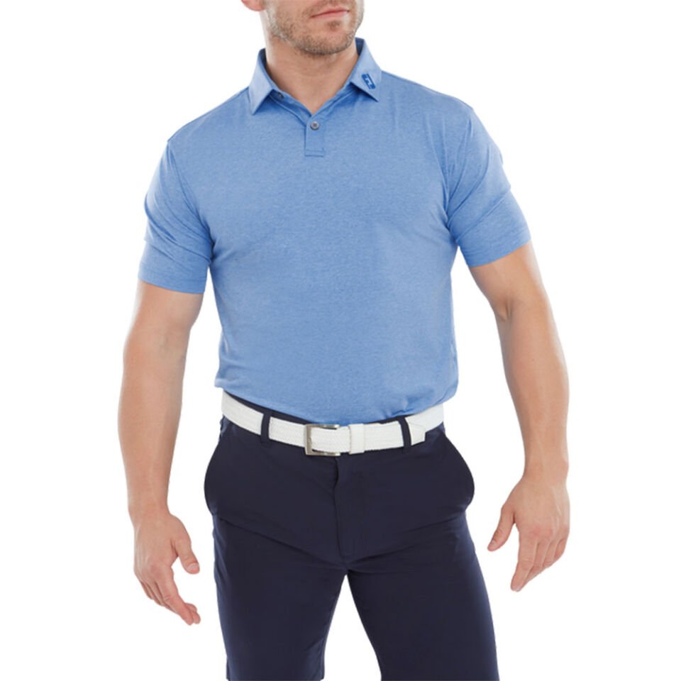 FootJoy Heather Self Polo Yaka Golf T-Shirt Cobalt 80142 S Small