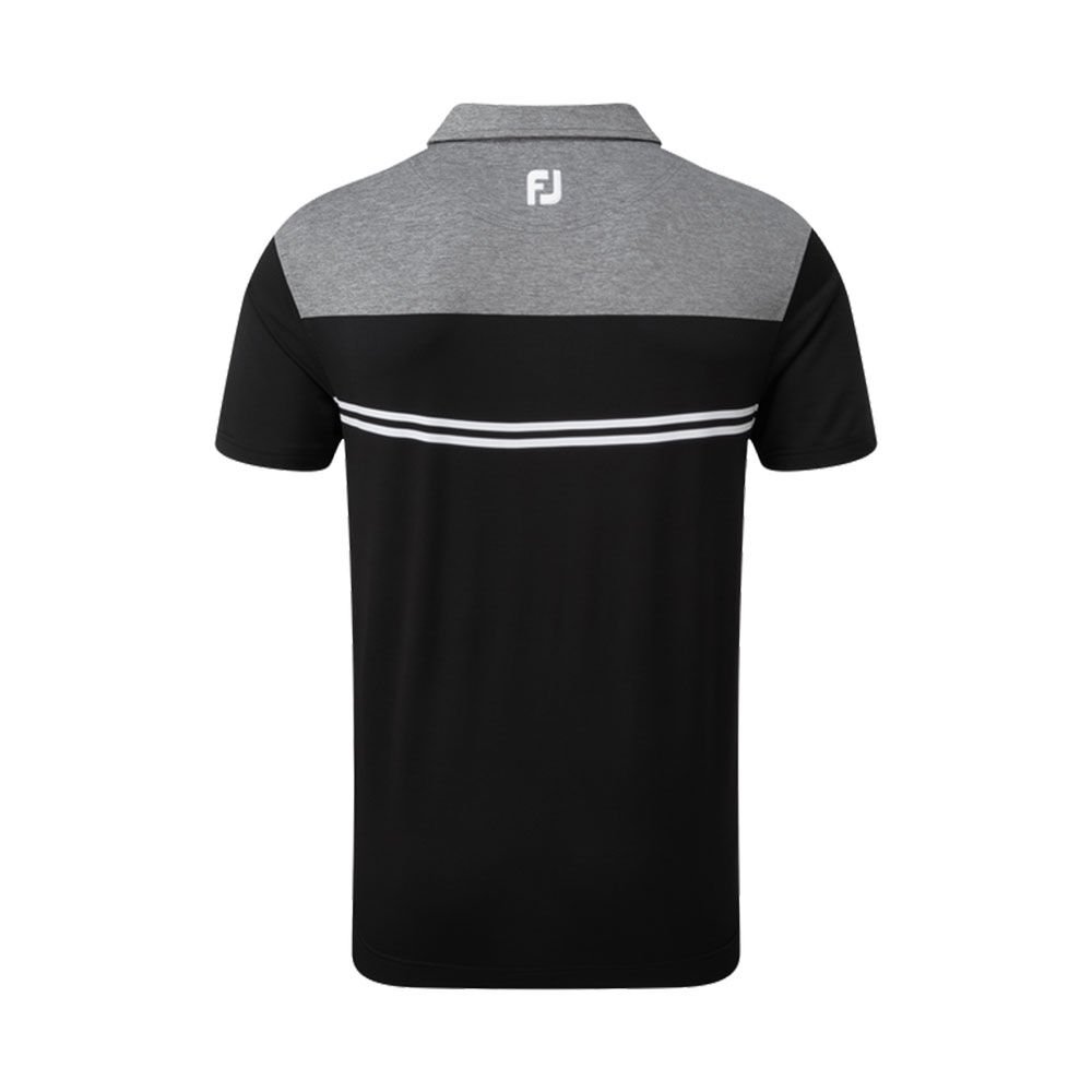 FootJoy Stretch Pique Renk Bloklu Polo Yaka Gry/Blk/Wht Golf T-Shirt 90373 M Medium