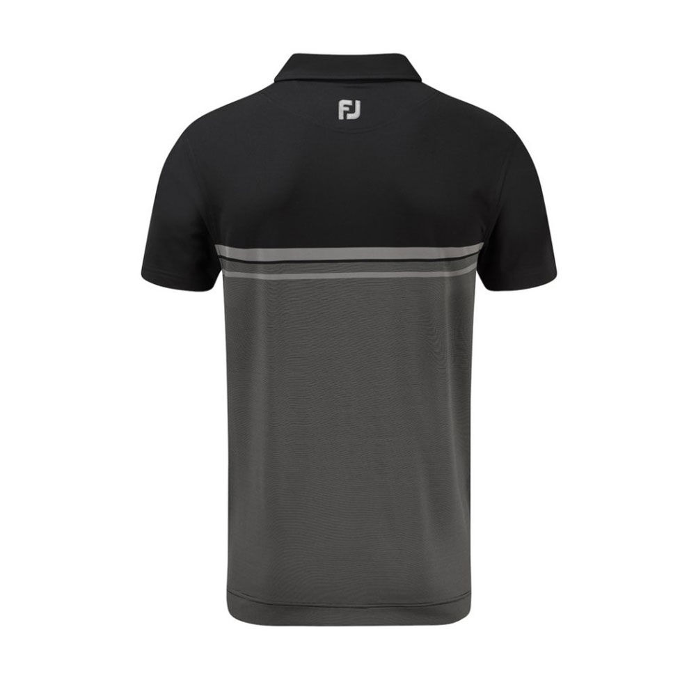 FootJoy Stretch Pique Renk Bloklu Polo Yaka Blk/Wht Golf T-Shirt 84468