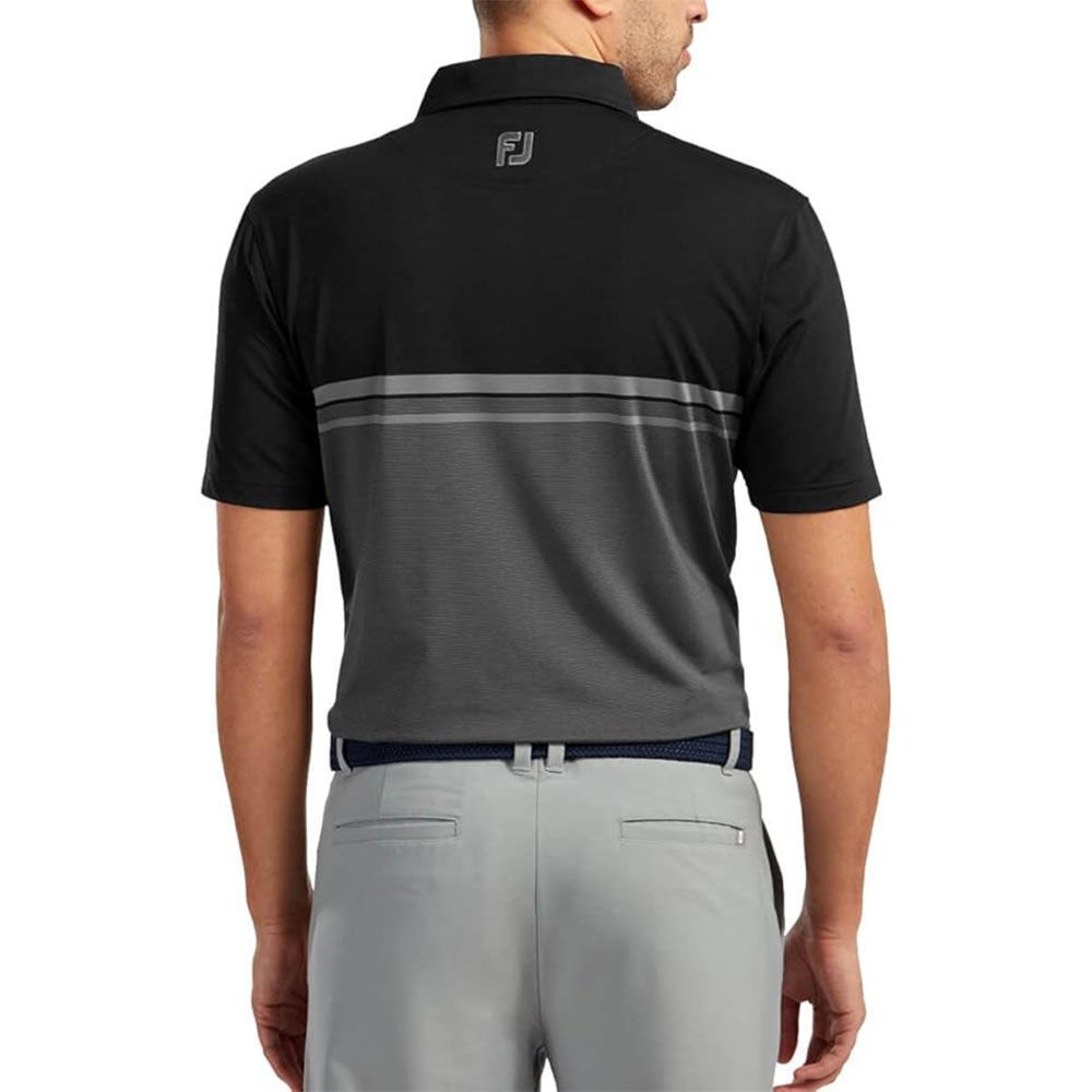 FootJoy Stretch Pique Renk Bloklu Polo Yaka Blk/Wht Golf T-Shirt 84468 M Medium