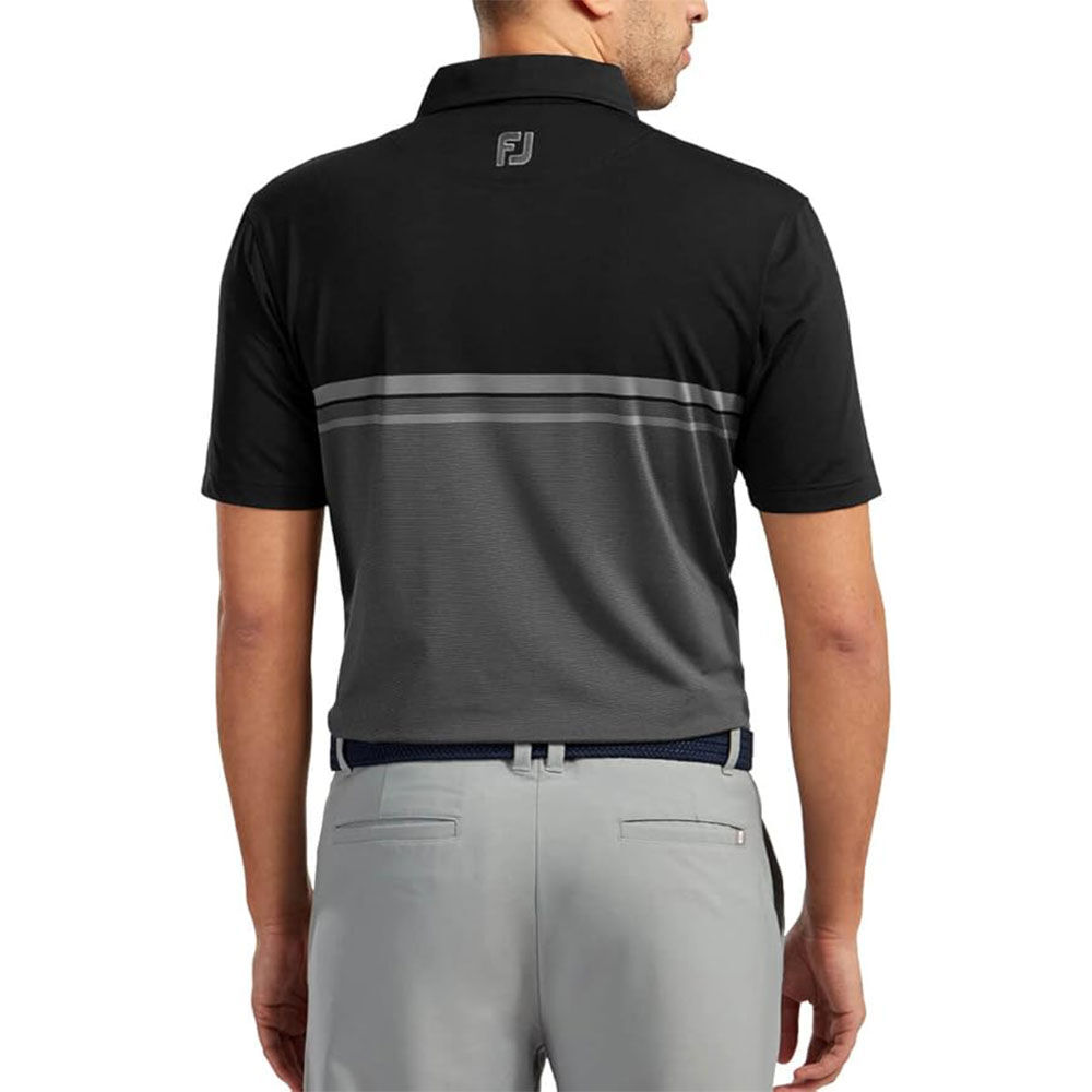 FootJoy Stretch Pique Renk Bloklu Polo Yaka Blk/Wht Golf T-Shirt 84468