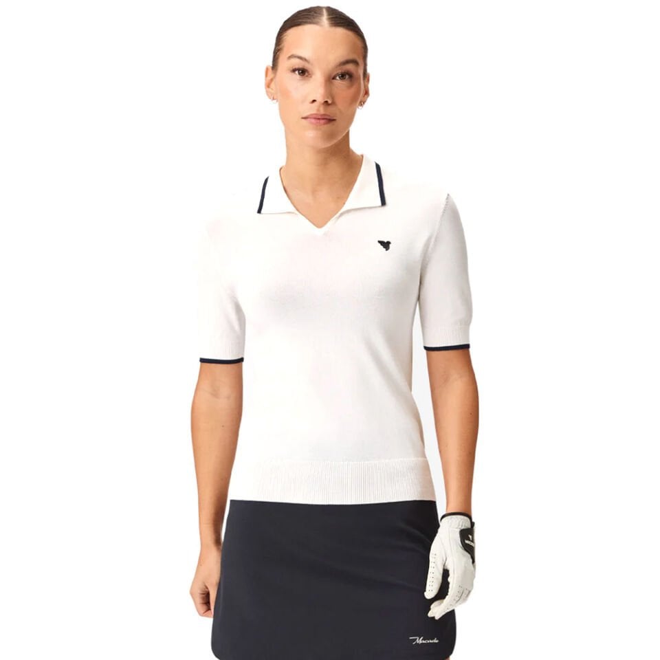 Macade Golf Vera White Cropped Polo T-Shirt Beyaz WPO2651001