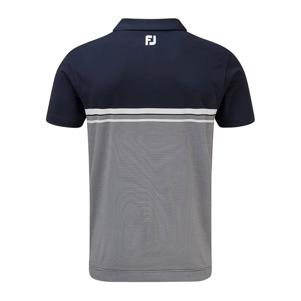 FootJoy Stretch Pique Renk Bloklu Polo Yaka Gry/Wht/Nvy  Golf T-Shirt 90371