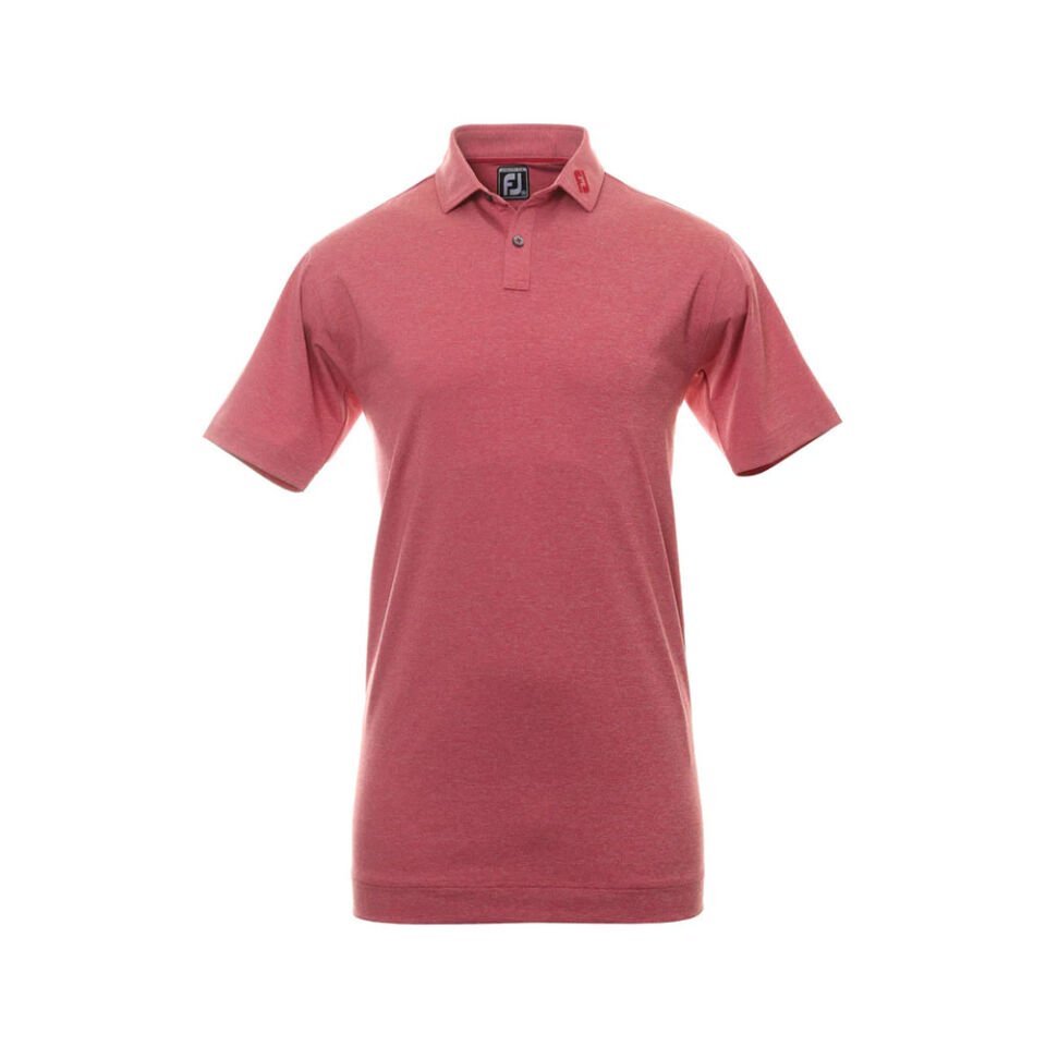 FootJoy Heather Self Collar Lisle Red Golf T-Shirt 80138