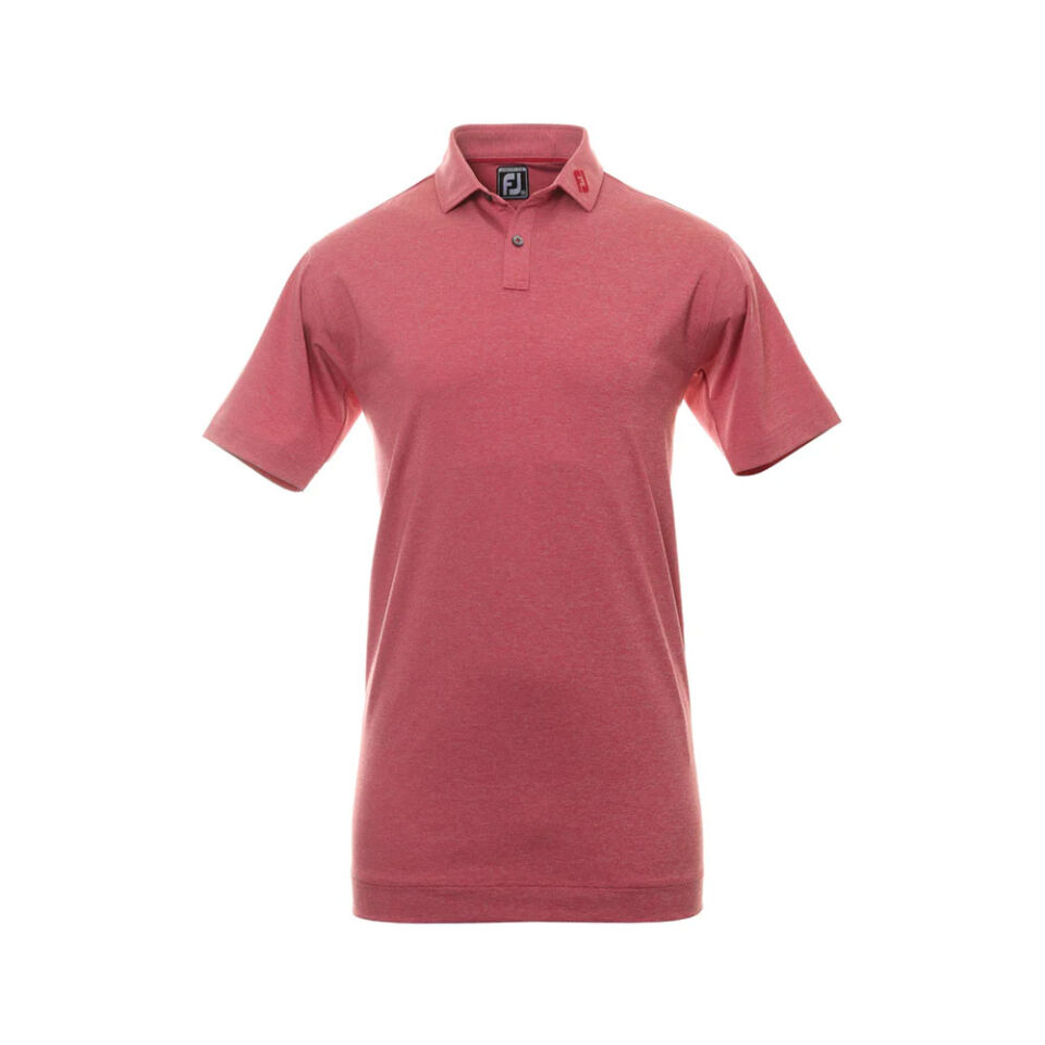 FootJoy Heather Self Collar Lisle Red Golf T-Shirt 80138