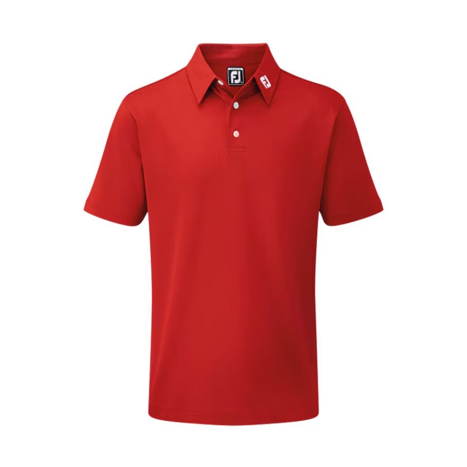 FootJoy Stretch Pique Solid Polo Yaka Kırmızı Golf T-Shirt 91825