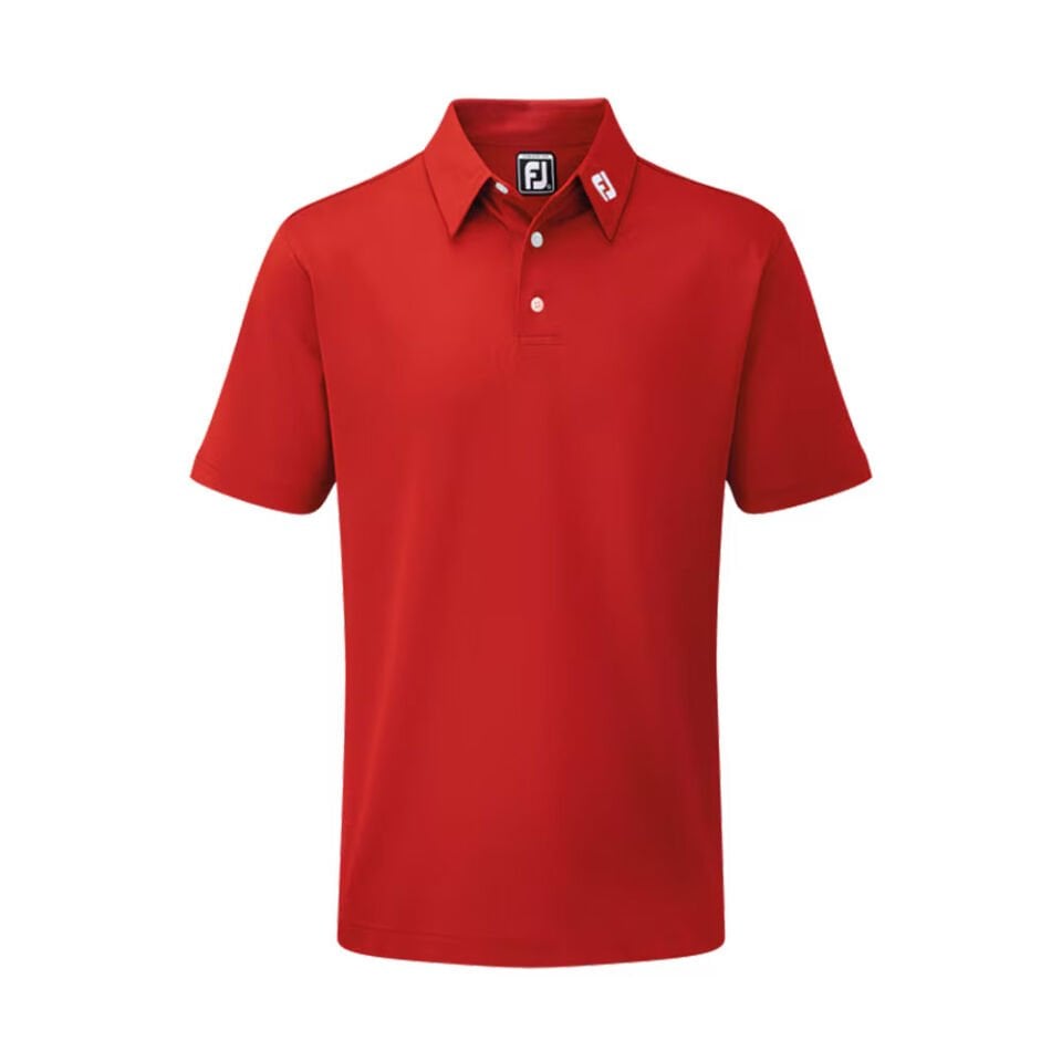 FootJoy Stretch Pique Solid Polo Collar Red Golf T-Shirt 91825