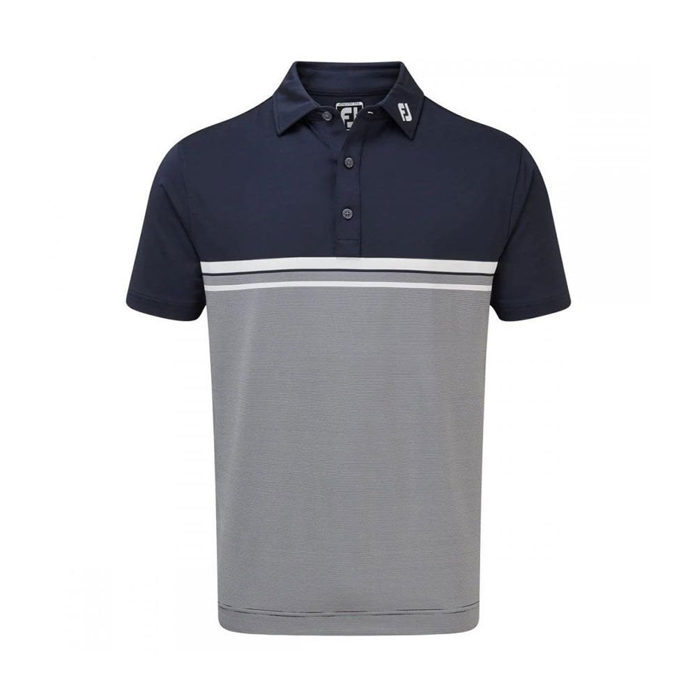 FootJoy Lisle Engineered Çizgili Polo Yaka Golf  T-Shirt Lacivert 84466