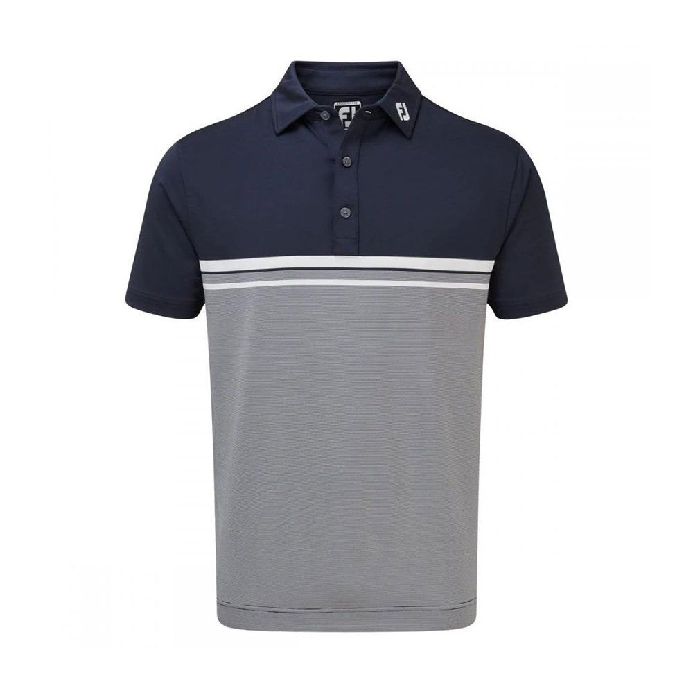 FootJoy Lisle Engineered Çizgili Polo Yaka Golf  T-Shirt Lacivert 84466