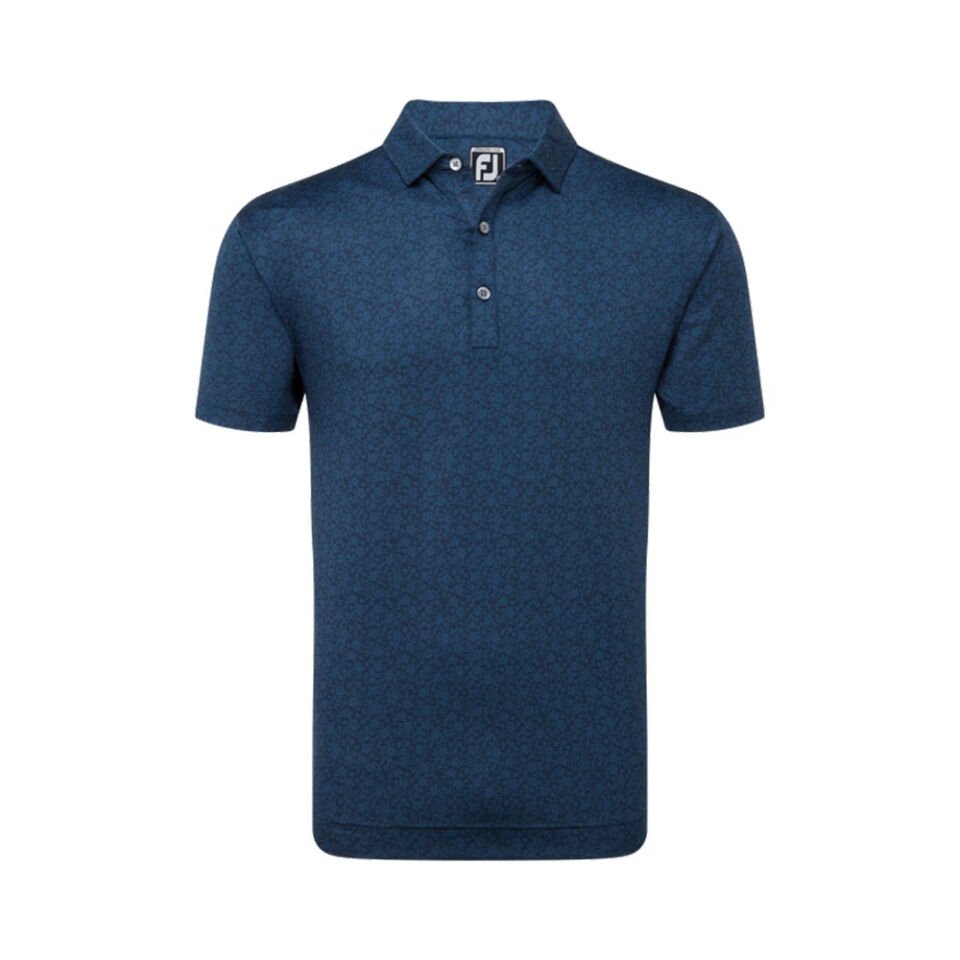 FootJoy Çiçek Baskılı Polo Yaka Golf T-Shirt Lacivert 81617