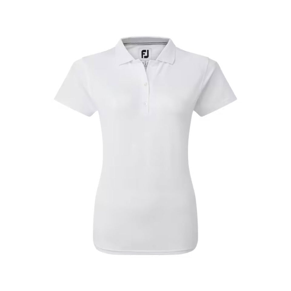 FootJoy Kadın Stretch Pique Polo Yaka Beyaz Golf T-Shirt 88493