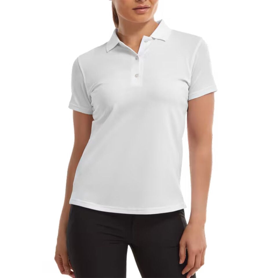 FootJoy Women's Stretch Pique Polo Neck White Golf T-Shirt 88493
