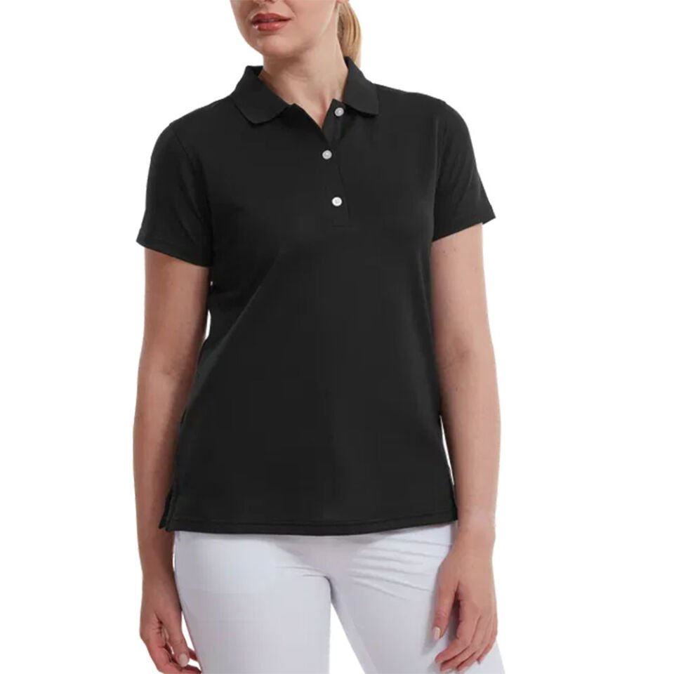 FootJoy Kadın Stretch Pique Polo Yaka Siyah T-Shirt 88492 M Medium