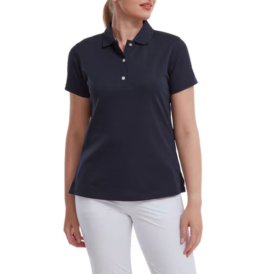 FootJoy Kadın Stretch Pique Polo Yaka Lacivert T-Shirt 88494 L Large