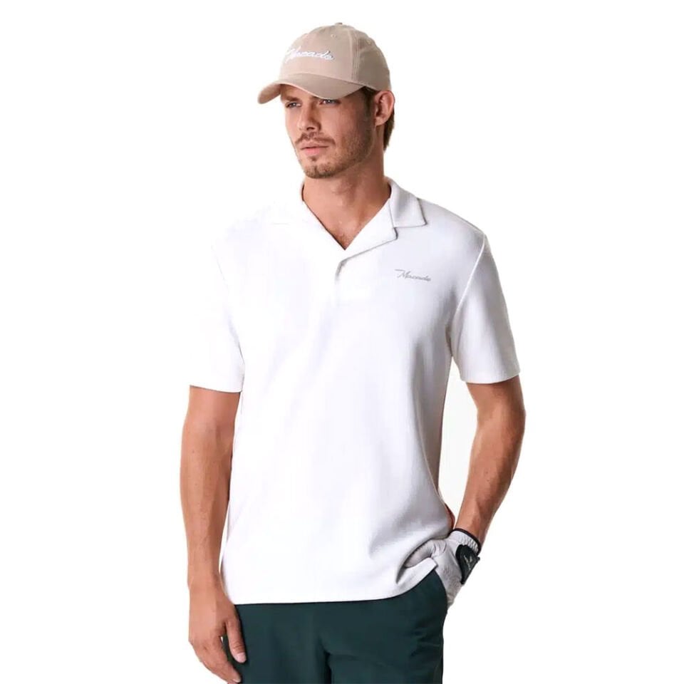 Macade Camp Collar Golf T-Shirt White PO20211126