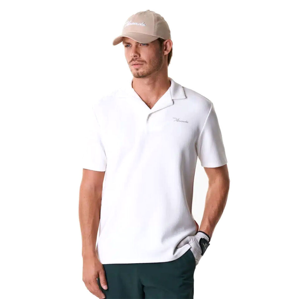Macade Golf Kamp Yaka T-Shirt Beyaz PO20211126