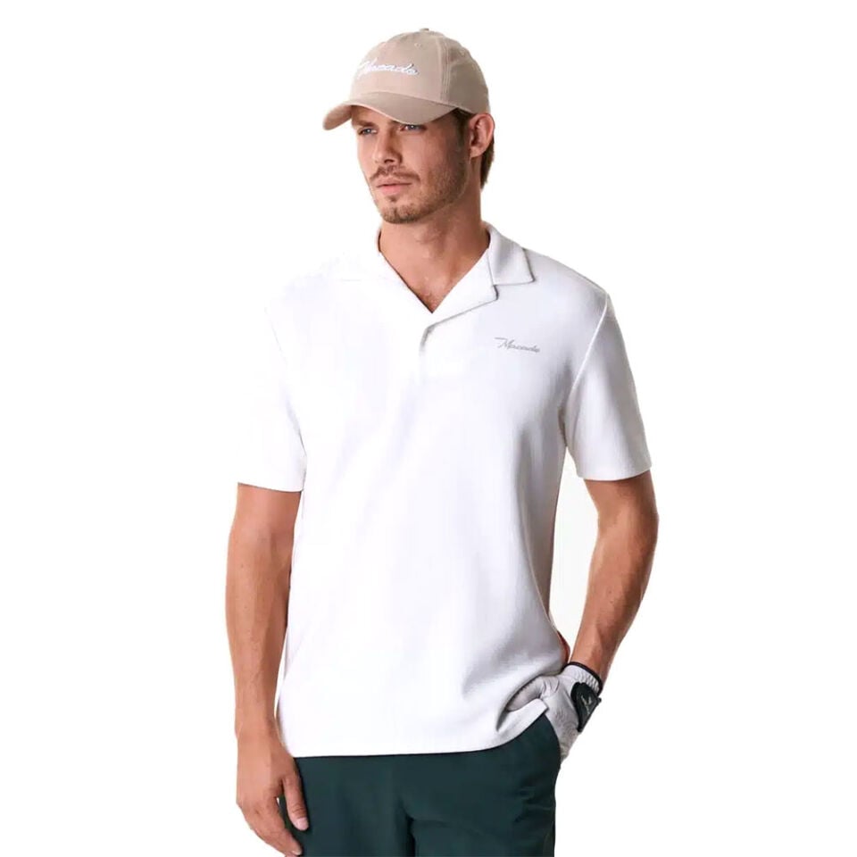 Macade Golf Kamp Yaka T-Shirt Beyaz PO20211126