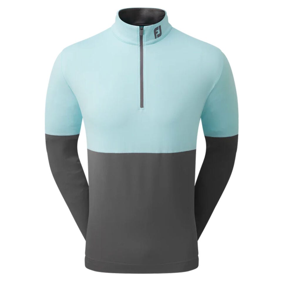 FootJoy Color Blocked Mid Layer Golf Sweatshirt Aqua Gray 801119