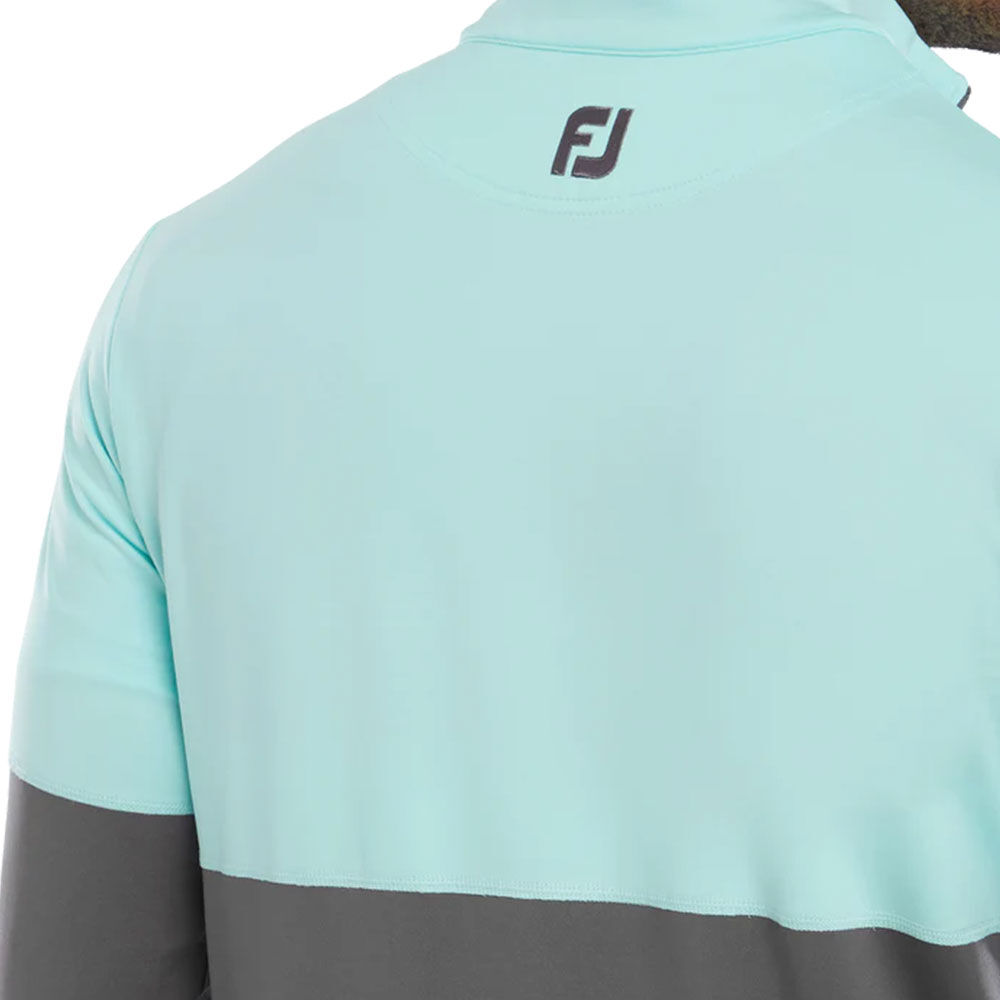 FootJoy Color Blocked Mid Layer Golf Sweatshirt Aqua Gray 801119