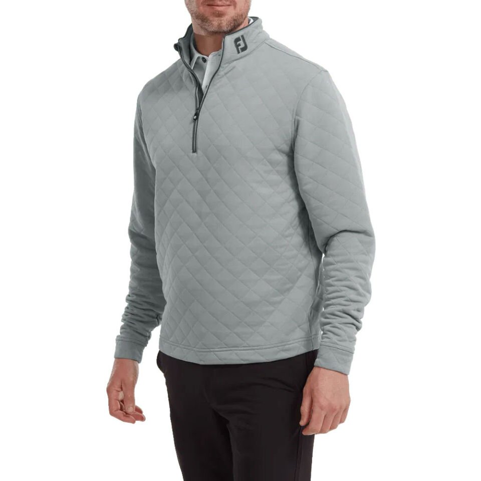 FootJoy Diamond Jacquard Chill-Out Pullover Gri 88453 S Small