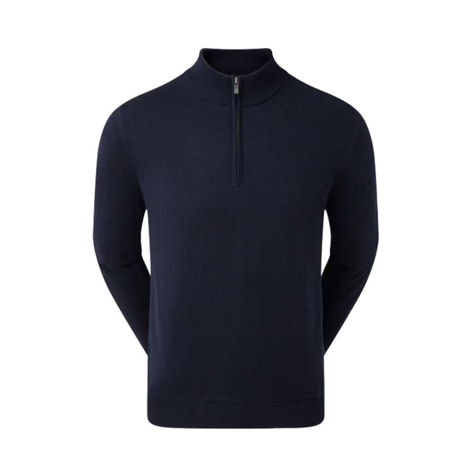 FootJoy Yün Karışımı Yarım Fermuarlı Astarlı Golf Kazağı Lacivert 90210