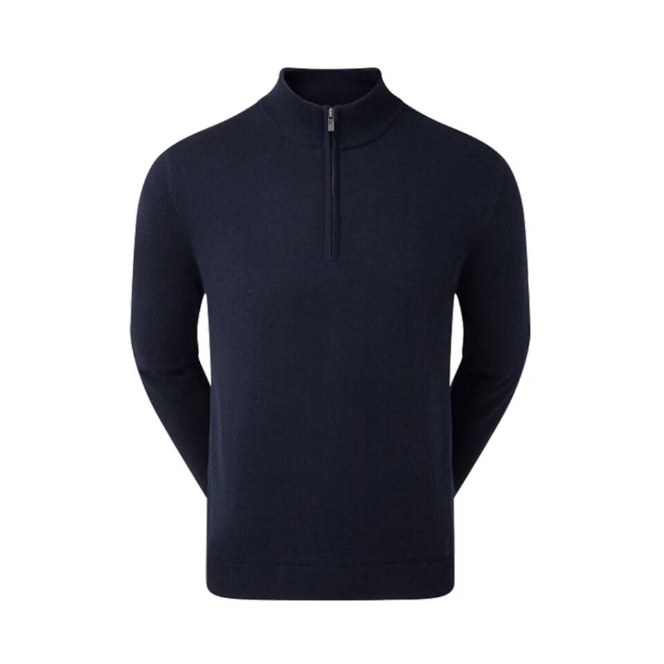 FootJoy Wool Blend Half Zip Lined Golf Sweater Navy Blue 90210