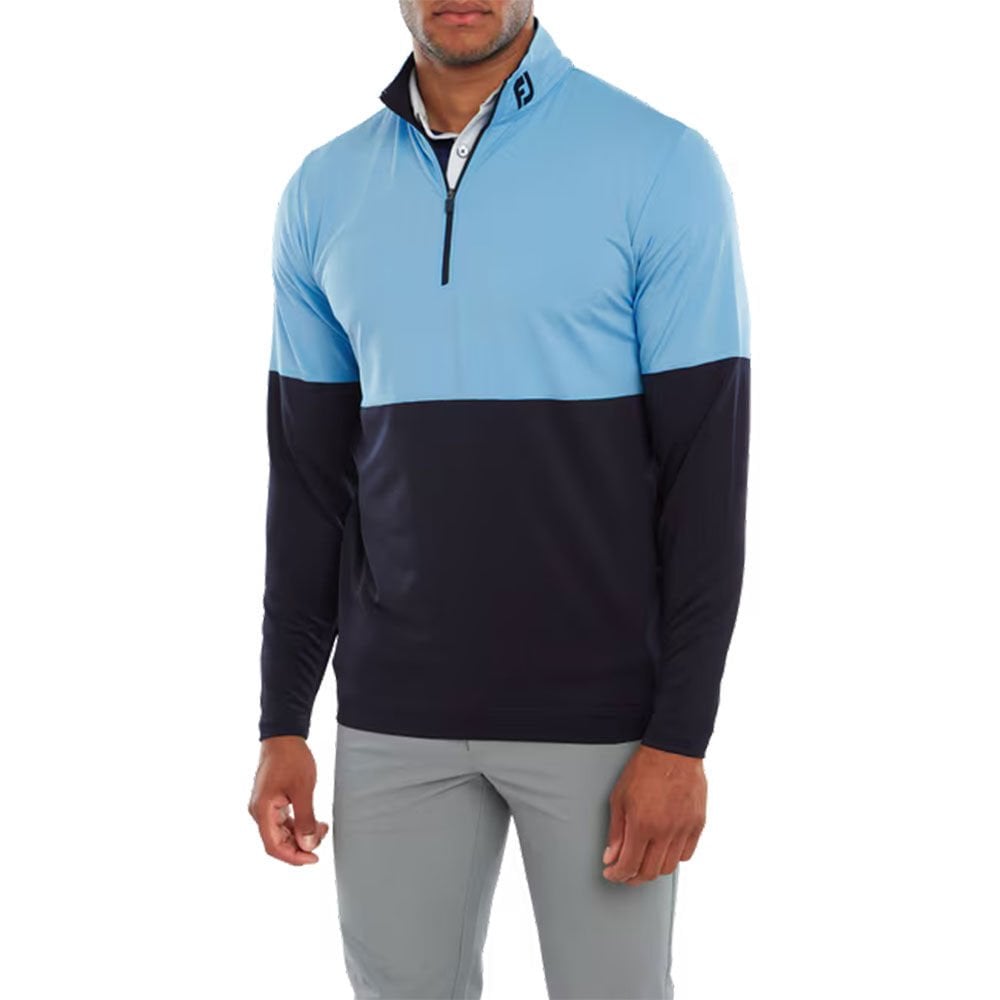 FootJoy Renk Bloklu Mid Layer Golf Sweatshirt Mavi Lacivert 80117