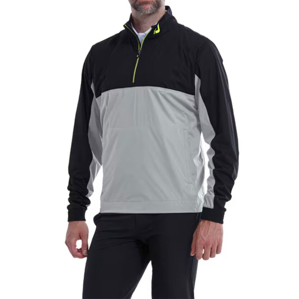 FootJoy HydroKnit Yarım Fermuarlı Yağmurluk Siyah Gri 87981  M Medium